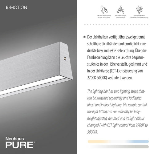 Neuhaus PURE hanglamp e-Lift - 2 lichts - 120  x 240   cm - aluminium - vtwonen shop