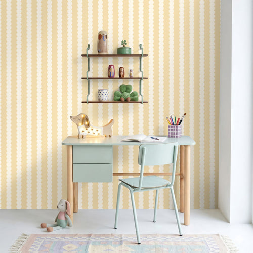 ESTAhome behang grafische print pastel geel - 0.53 x 10.05 m - 131746