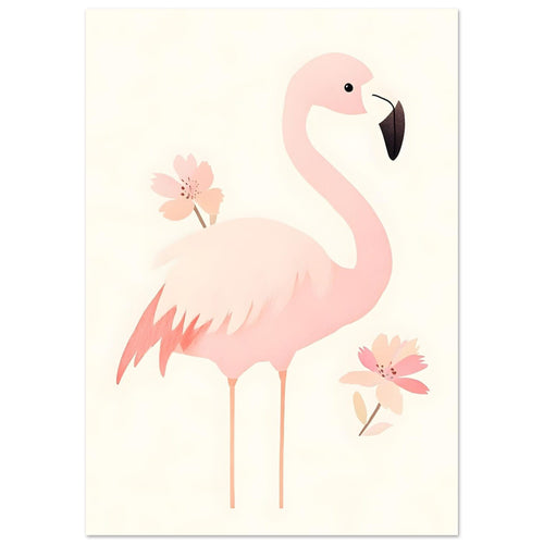 Artfulprints  Tropische flamingo   poster A4 21x29.7 cm - vtwonen shop