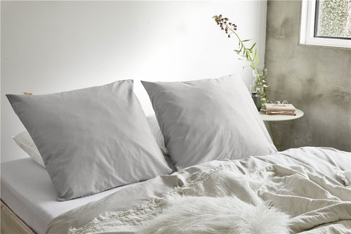 Walra - Kussensloop Crispy Cotton - 2x 80x80 cm - Grijs
