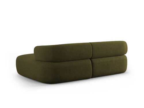 Micadoni rechter hoekbank Jenny 5-zits, flueel groente - 145x200x73cm