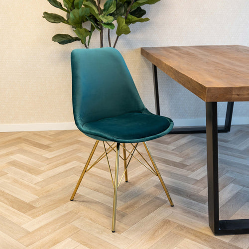 Kick kuipstoel Velvet - Blauw - vtwonen shop