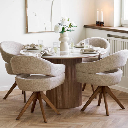 Artichok Ronda Eettafel Met Keramiek Blad Bruin - Ø 120 x 75 cm