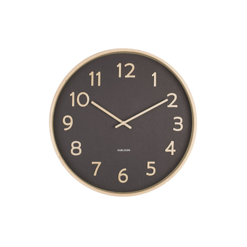 Karlsson wandklok Pure Wood - zwart - Ø40cm - vtwonen shop