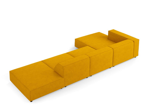 Cosmopolitan Design linker hoekbank Arendal 5-zits, chenille met ribbeleffect, mosterd - 166x341x70cm