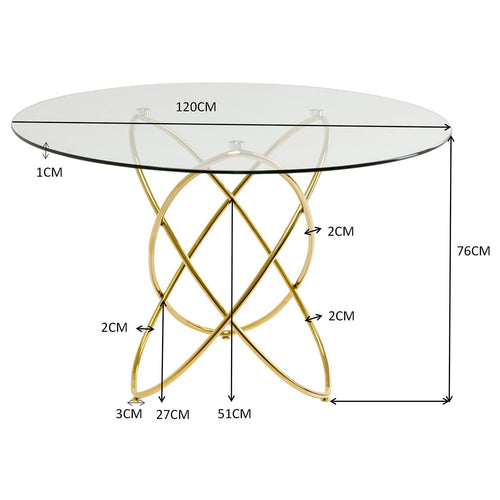 Kare Design Eettafel Molekular Ø120cm goud