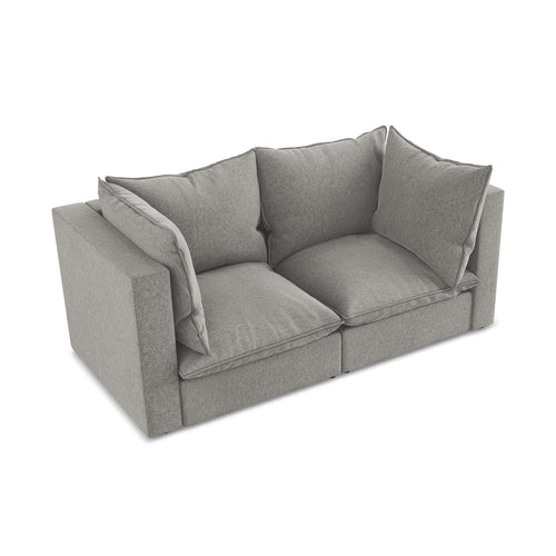 LaMiaSofa Tweezits modulaire bank Ravenna - velours - grijs - 180x90x77