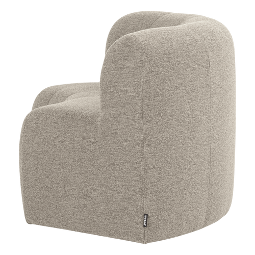 WOOOD eetbank halfronde hoek rug Mojo Base - Bouclé - Beige - 83x152x76