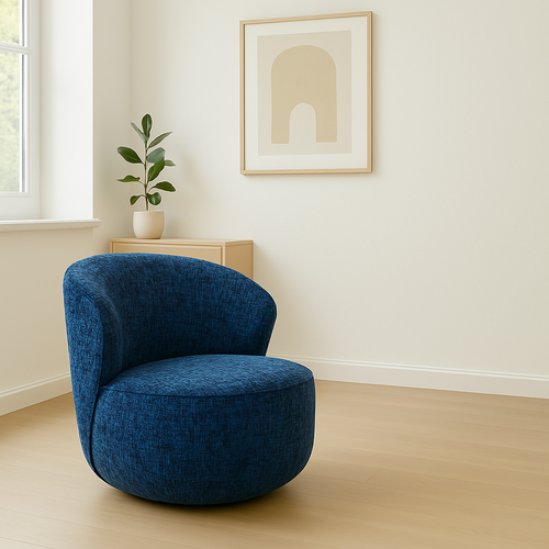 Kare Design Draaifauteuil Ellie donkerblauw