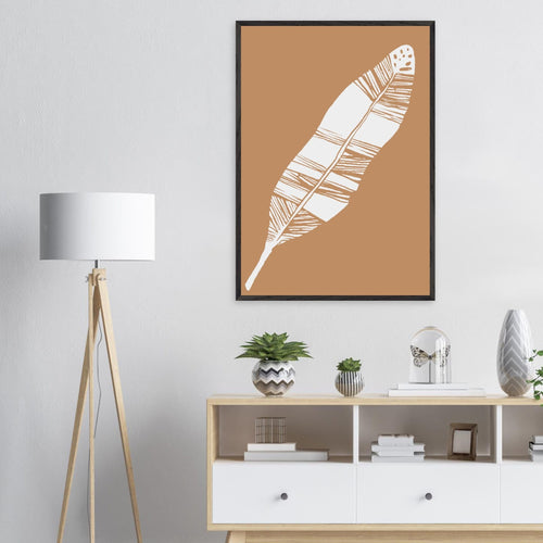 Artfulprints Poster Boho – Desert feather   - A4 21x29.7 cm - Bruin