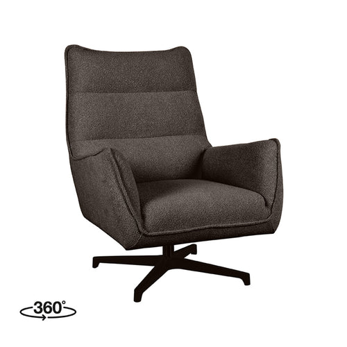 LABEL51 Fauteuil Rodia - Bruin Bouclé - Draaibaar - vtwonen shop