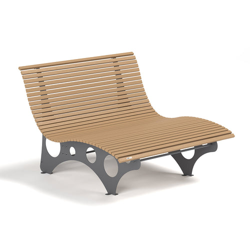 HOME DELUXE WPC golfligstoel NIRA houtkleuren - 148 cm - vtwonen shop