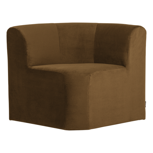 WOOOD eetbank hoek rugleuning Mojo Base - Velvet - Honinggeel - 83x80x80