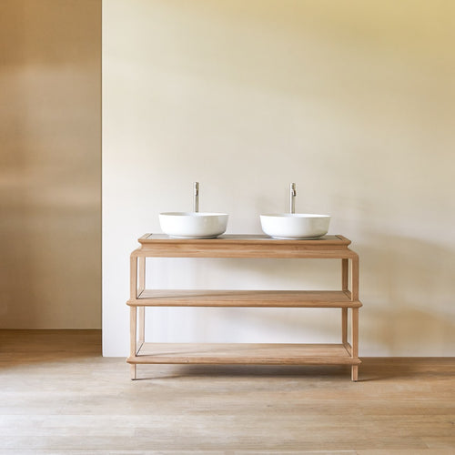 Tikamoon Wastafelmeubel van massief teak 135 cm - Naturel