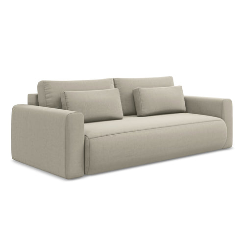 LaMiaSofa 3-zits slaapbank Perugia - velours - parel - 238x105x82