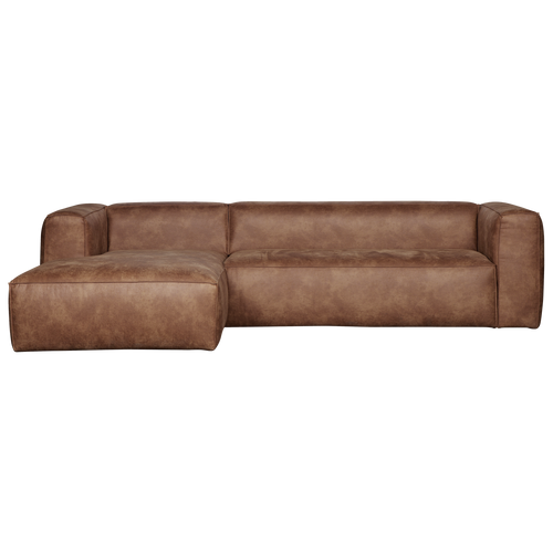WOOOD hoekbank links Bean - Ecoleer - Cognac - 73x305x96