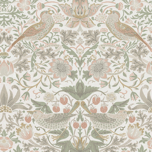 William Morris at Home vliesbehang Strawberry Thief Sage & Pink - vtwonen shop