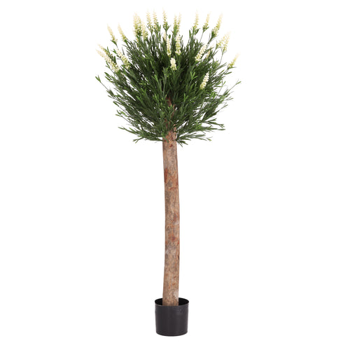 Maxifleur Kunstlavendel bol op stam 120cm UV Wit