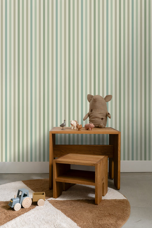 ESTAhome behang strepen groen - 50 x 900 cm - 131603 - vtwonen shop