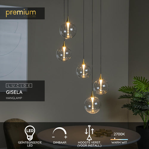 Lucide hanglamp GISELA - Geïntegreerde LED - Transparant - vtwonen shop