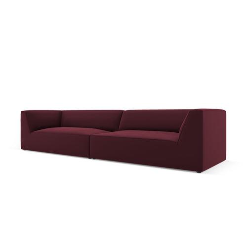 Cosmopolitan Design - Modulaire bank Siena 4-zits, imitatieleer bordeaux - 93x302x69cm