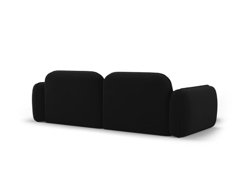 Cosmopolitan Design Modulaire hoekbank links Sydney 3-zits, flueel, zwart - 165x230x70cm