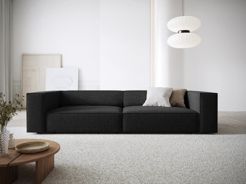 Cosmopolitan Design Bank Arendal 4-zits, chenille, zwart - 102x244x70cm