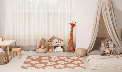 AFK Living vloerkleed Bloemen - voor kinderen - roos - 80 x 150 cm