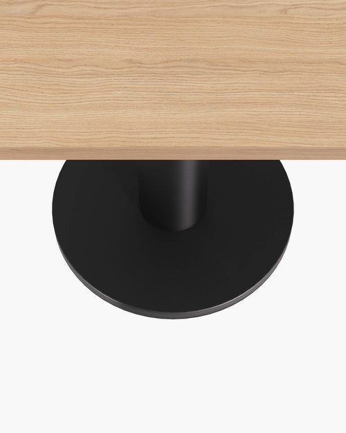 noo.ma Sool Cafétisch 70x70 cm - eikenfineer blad, Vulcano Black staal