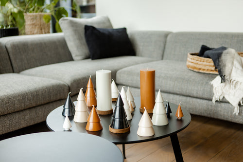 Originalhome dennenboom kaars - camel -  M - set van 2