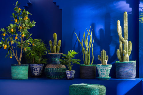 J-Line bloempot Granada Handmade + Painted - keramiek - aqua - large - Ø 35 cm - vtwonen shop