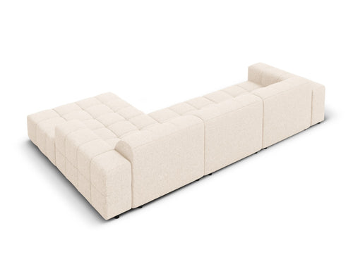Cosmopolitan Design rechter hoekbank Chicago 4-zits, chenille lichtbeige - 167x294x78cm