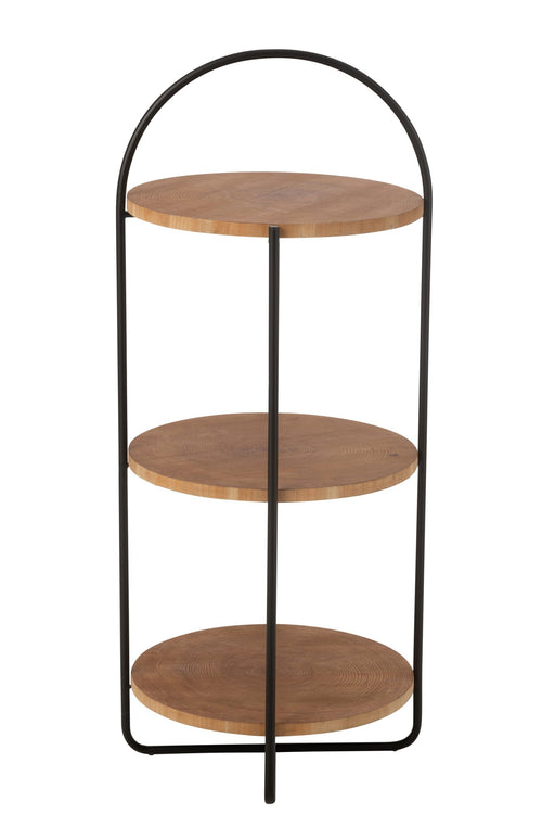 J-Line rek Mia - ijzer - naturel/zwart