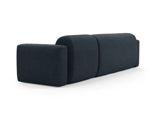 Cosmopolitan Design Modulaire hoekbank links Strino 3-zits, structurele stof donkerblauw - 136x308x78cm