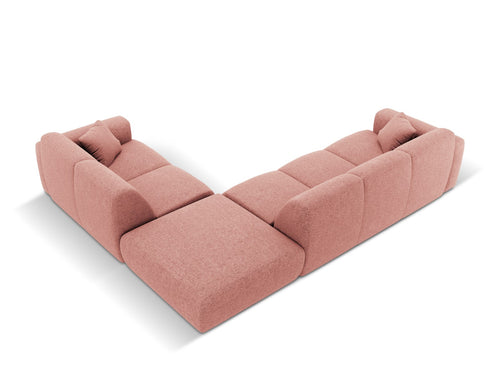 Cosmopolitan Design rechter hoekbank Nolio 4-zits, chenille, roze - 250x315x72cm