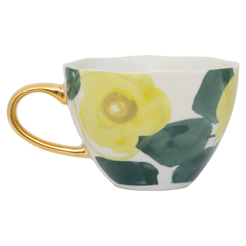 Urban Nature Culture Good Morning kopje Cappuccino/Tea Floral Art - Limelight - 11x8cm