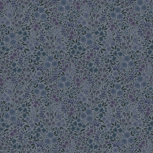 ESTAhome behang bloemetjes donkerblauw en donker paars - 50 x 900 cm - 131230 - vtwonen shop