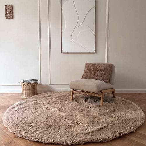 Interieur05 vloerkleed Furr - bruin -  Ø 120 cm