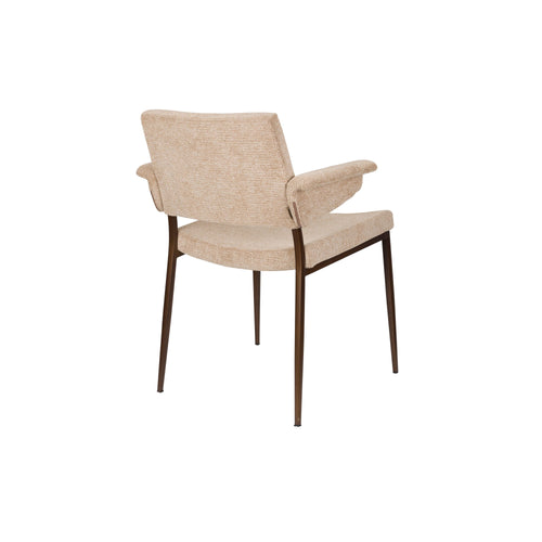 Dutchbone Portland Eetkamerstoelen met leuning Beige - Set van 2
