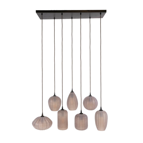 Giga Meubel Hanglamp Altura - Bruin Glas - 7-lichts - 96x35x150cm