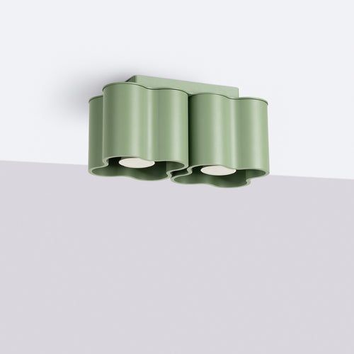 Sollux Lighting Plafondlamp OVIO 2 saliegroen GU10 - 24,5x12x12cm