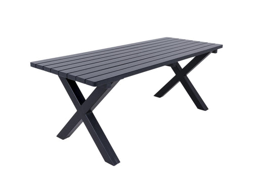 MaximaVida tuintafel Riga 200 x 90 cm blackwash - X-poot onderstel New York - vtwonen shop