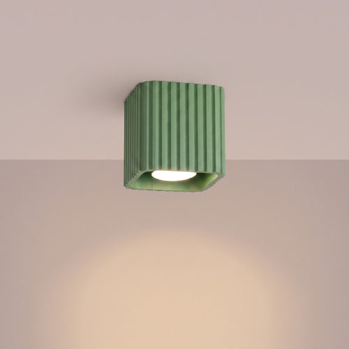 Sollux Lighting Plafondlamp RIFF 1 saliegroen GU10 - 10x10x10cm