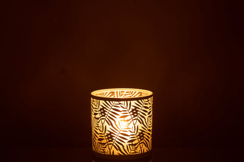 J-Line windlicht Bladeren - glas - wit - large - vtwonen shop