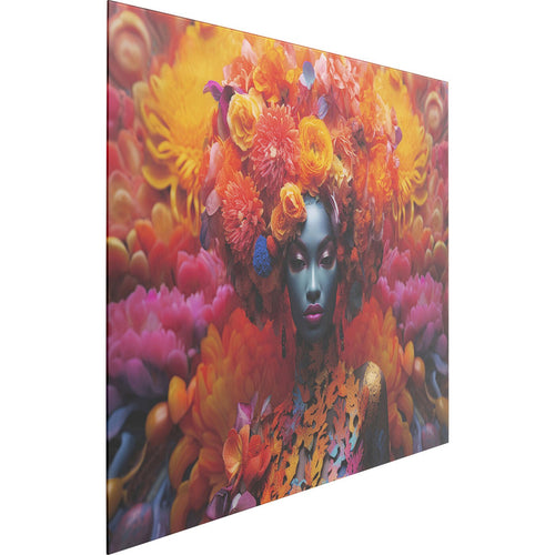 Kare Design Wandfoto vrouw oranje bloemen 120x80cm