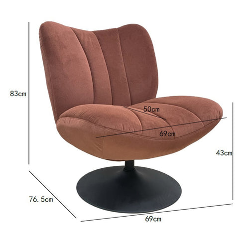 DÉJA Living Draaifauteuil Morten - Beige Fluffy/Zwart - 70x78x82cm - vtwonen shop