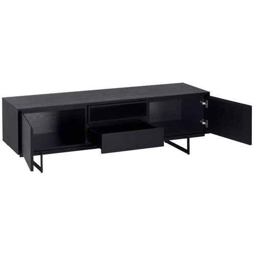 Furnhouse tv-meubel Tokyo - Zwart - MDF, zwart eikenfineer - 45x160x50