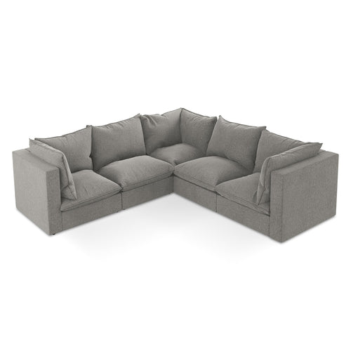 LaMiaSofa Modulaire hoekbank Ravenna - velours - grijs - 255x255x77