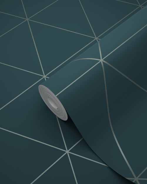 Origin Wallcoverings behang grafische driehoeken blauw - 53 cm x 10.05 m - 347715