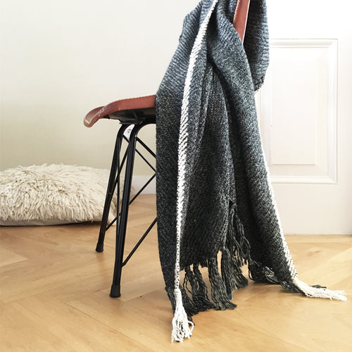 Malagoon plaid Melee - houtskool - 125x150cm
